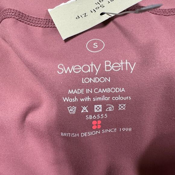 Sweaty Betty NWT Super Soft Workout Zip Through Hoodie Plum Pink Size S 4-6 - Picture 3 of 8